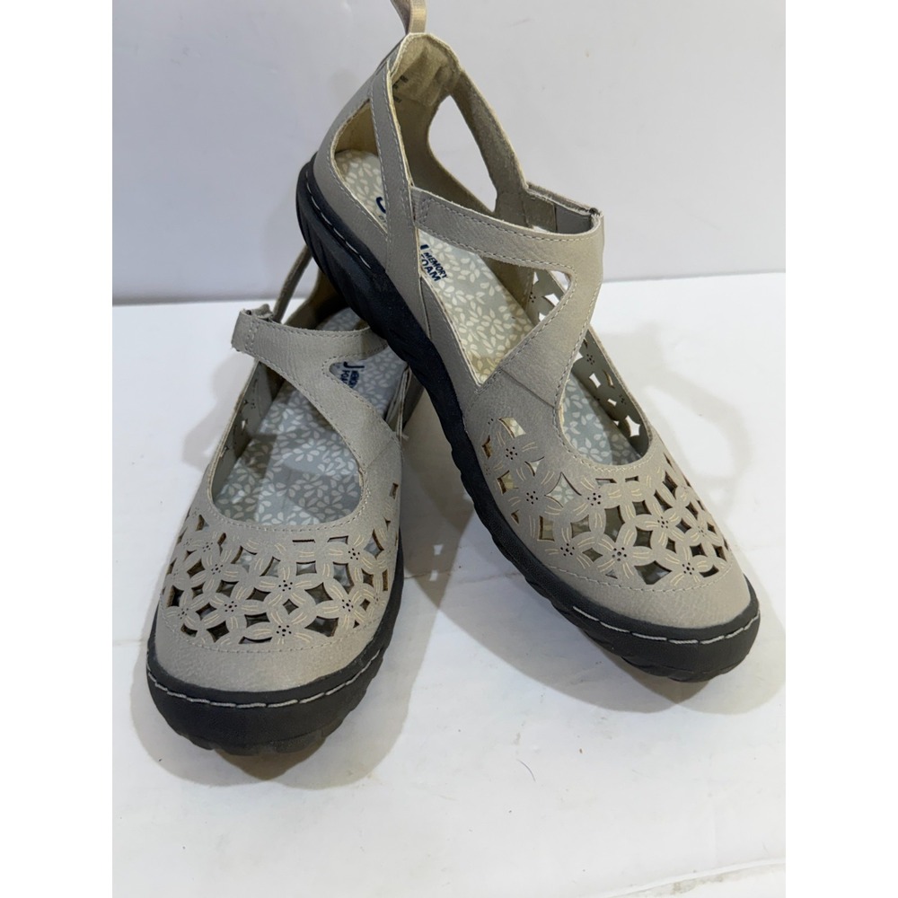 JBU Memory Foam Bellerose Encore Mary Jane Flat - Light Grey - Women's  Size 8M